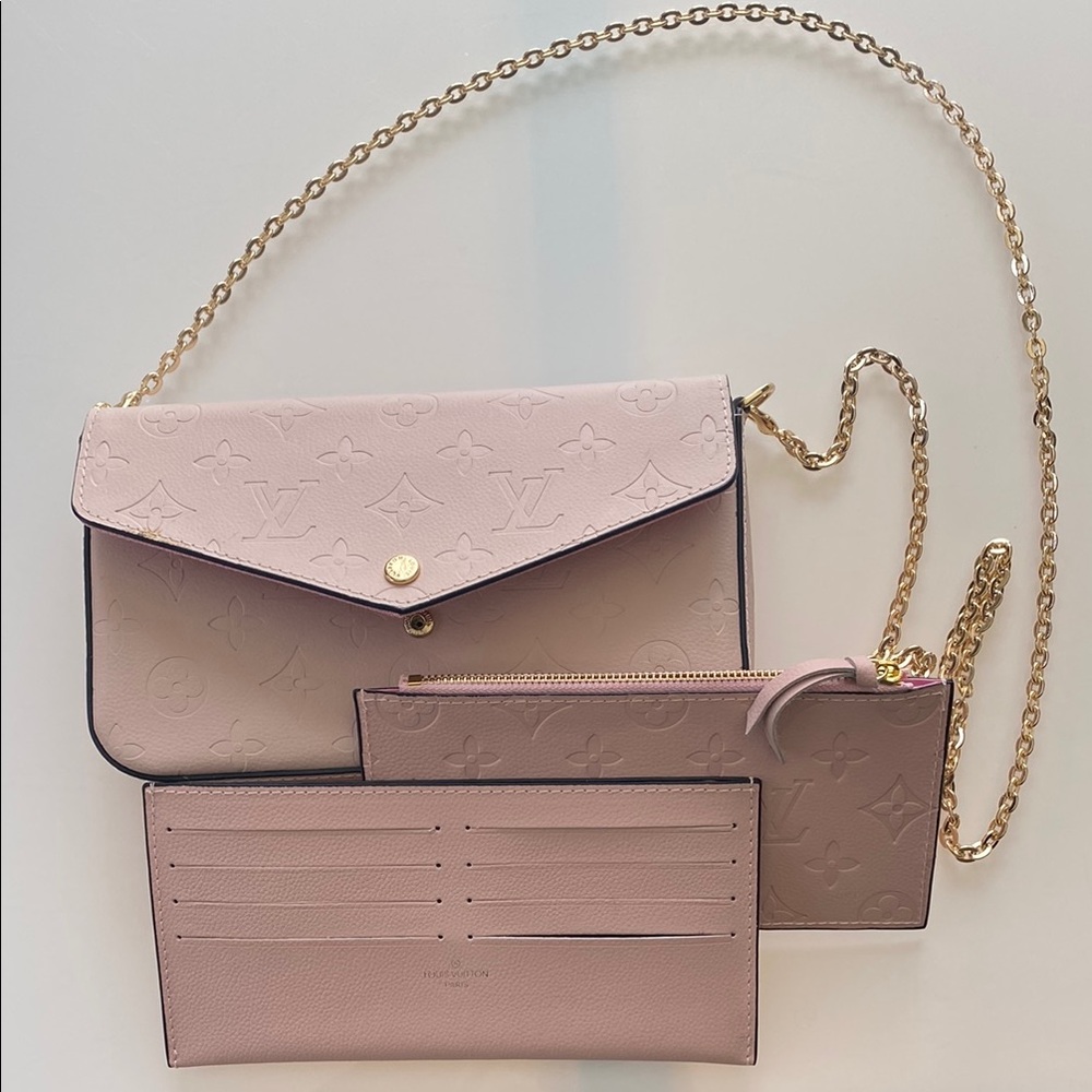 Empreinte pochette felicie chain wallet rose poudre